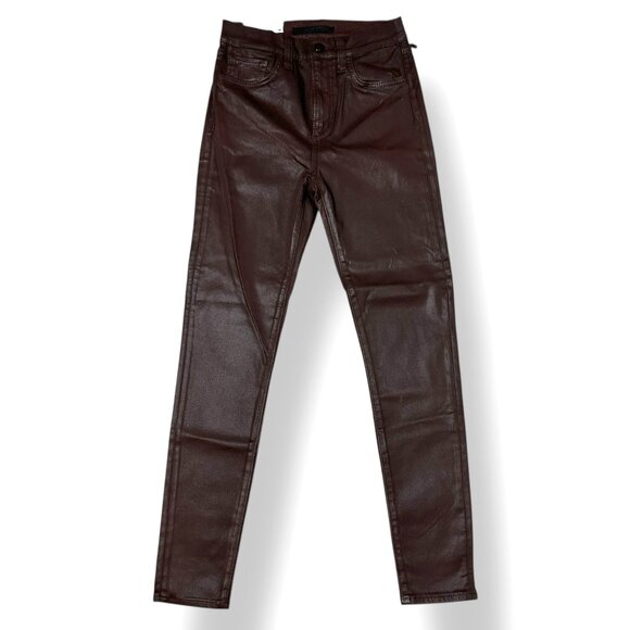 Joe's Jeans Womens The Charlie Coated Brown High Waist Ankle Skinny Jeans Sz 25 - Picture 1 of 8